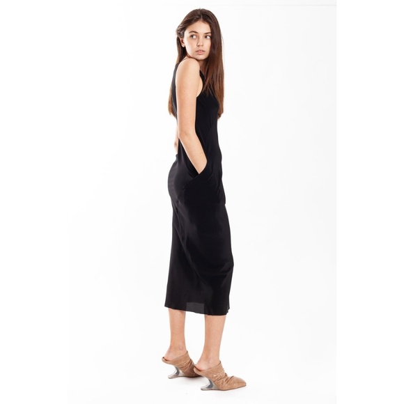 NWT Rick Owens Kinga Black Midi Dress - Size 42 - Picture 3 of 8